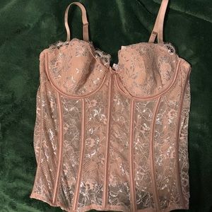 Brand New Victoria’s Secret Corset light pink and silver